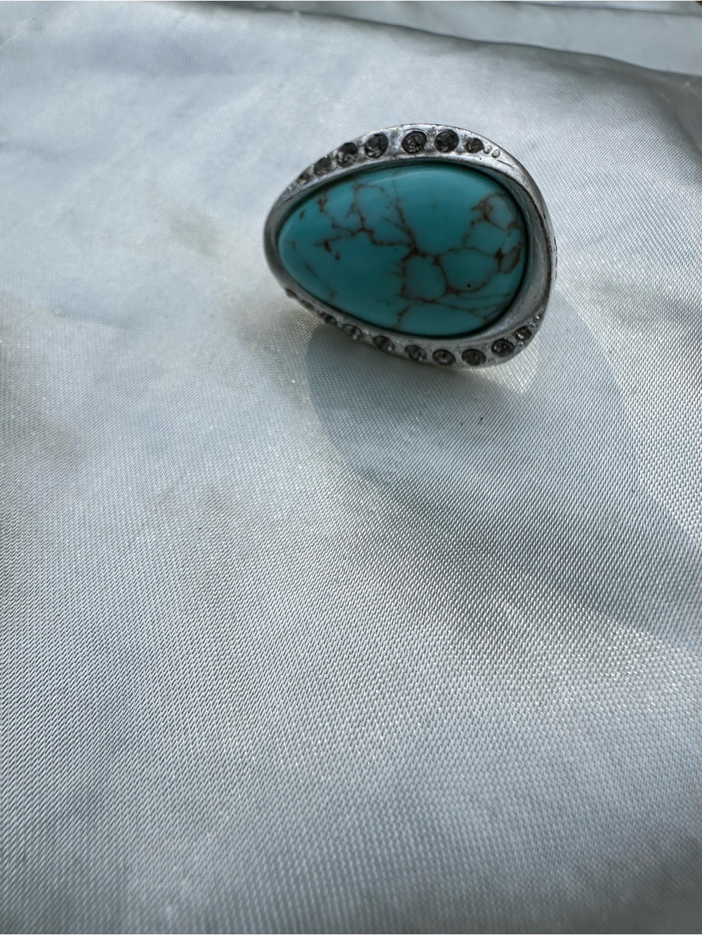 Turquoise Teardrop Statement Ring - Women's Jewelry